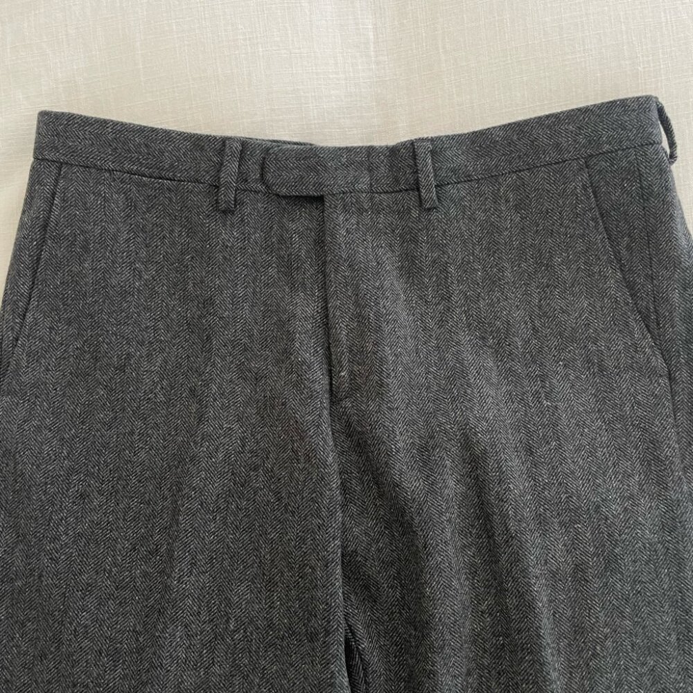 JCREW Bowery Mens herringbone dress pants 34 x 34 slim fit
